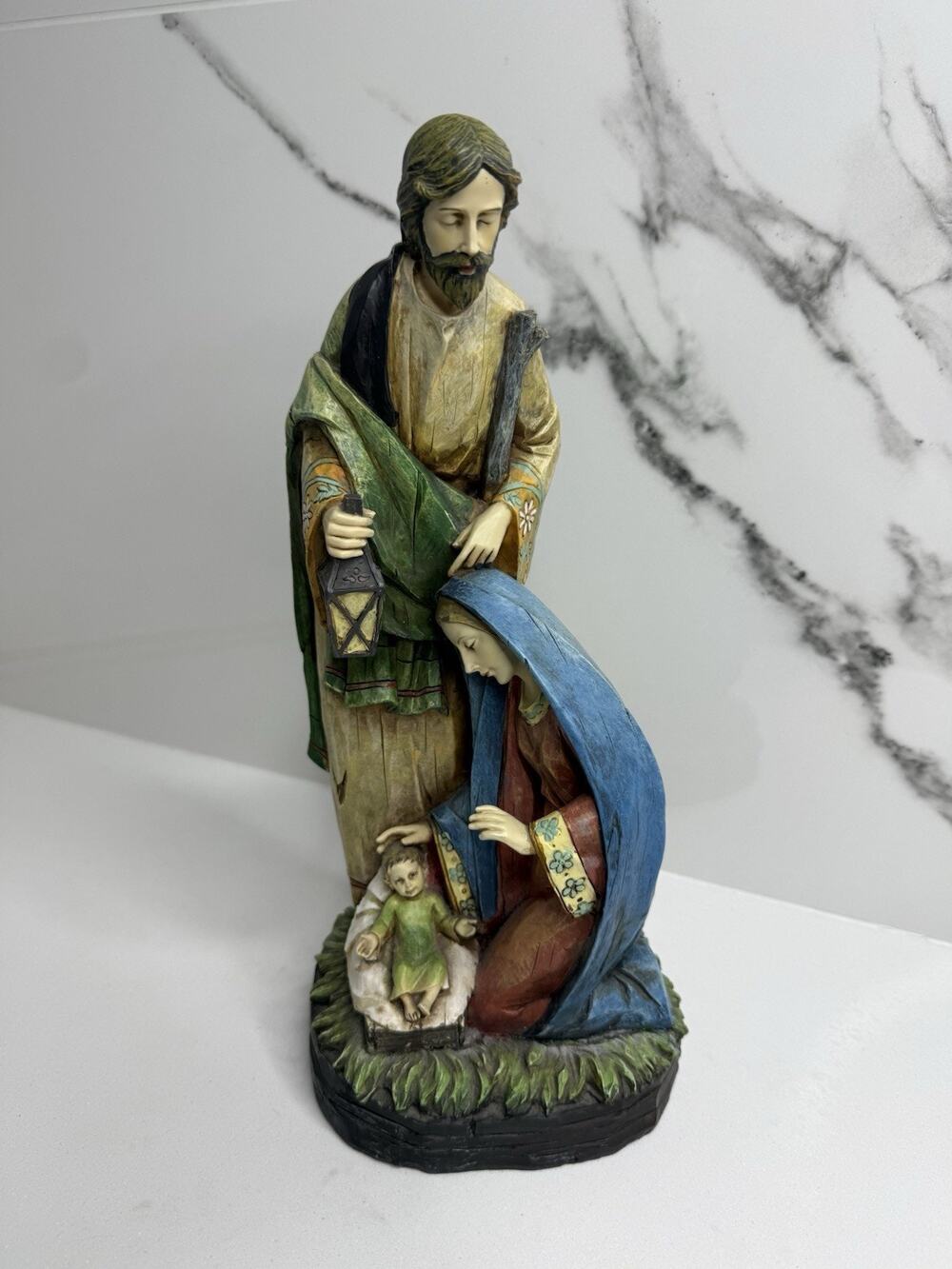Rare Holy Family Figurine by Roman 12" Statue Rare Joseph Mary Baby Jesus